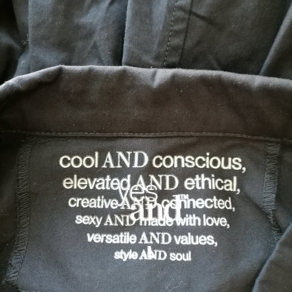 Yes And Womens Black Kaley Jumpsuit Collared Long Sleeve Elastic Waist Size L - Picture 7 of 9